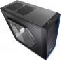 CARCASA DeepCool „TESSERACT SW” Middle-Tower ATX, 2* 120mm LED fan (incluse), side window, front audio & 1x USB 3.0, 1x USB 2.0, black 